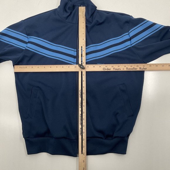 VTG 1970s Polyester Wilson Full Zip Tennis / Track Jacket - sz: Small (Blue) - Picture 5 of 9